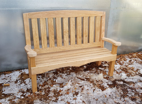 High back Bilmor slatted back oak bench seat - 5'-1.5m