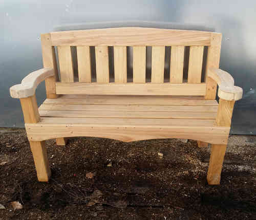 Bilmor oak slatted back bench seat - 4'-1.2m